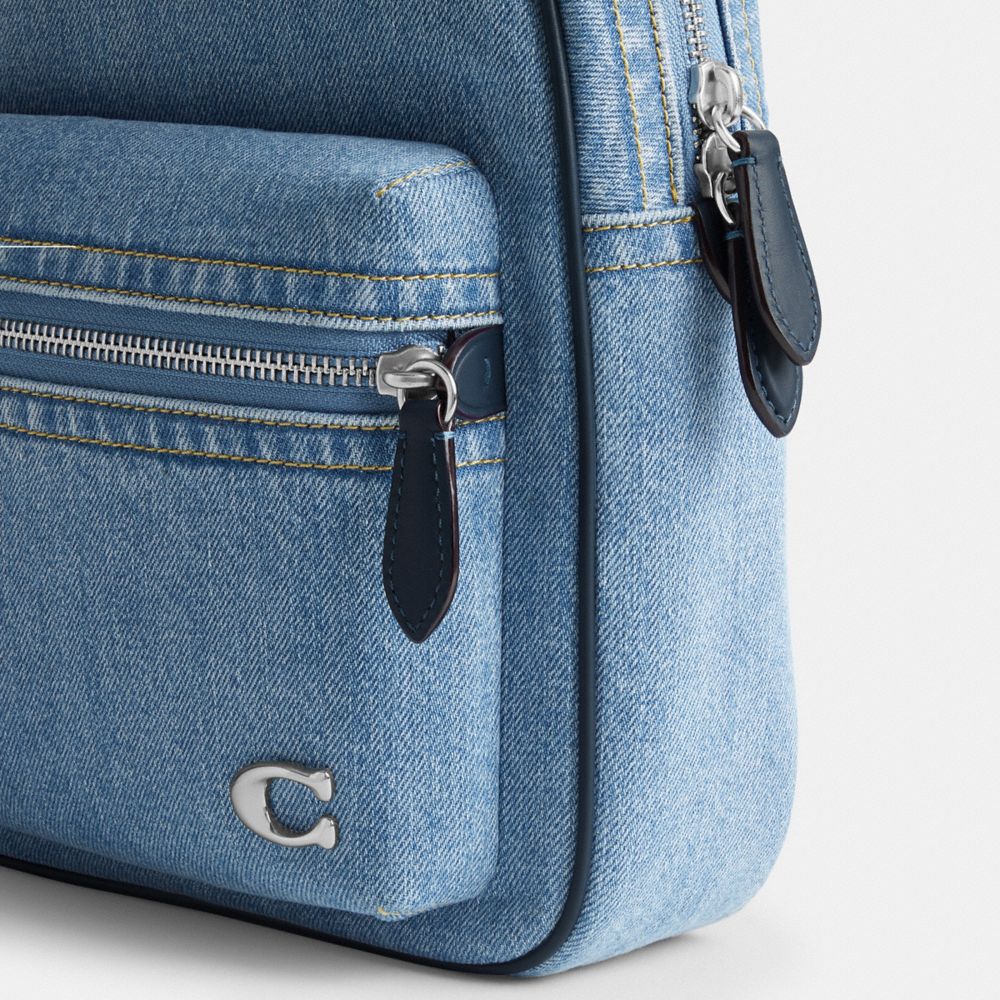 Men Coach Charter Pack Indigo Denim Crossbody Bags Indigo Blue | CA_CH87476