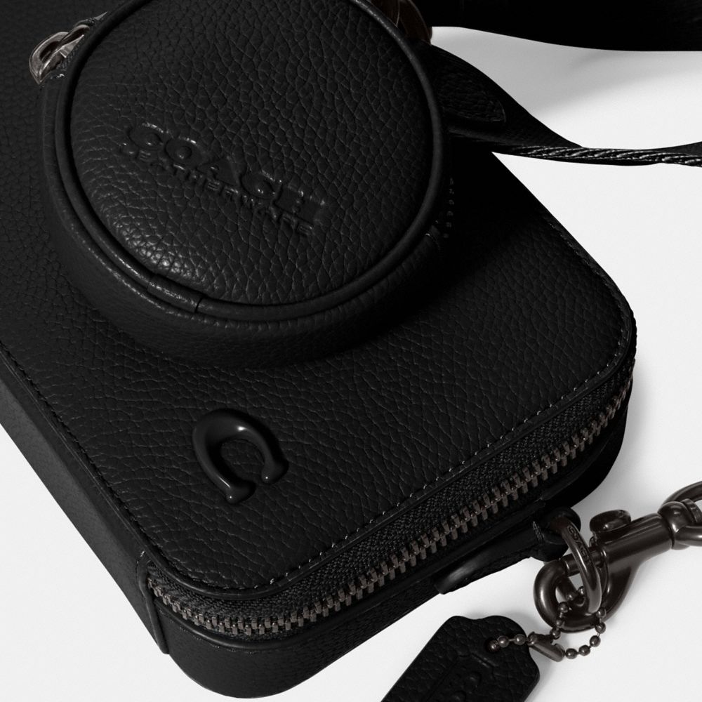 Men Coach Charter Slim Crossbody Bags Black | CA_CH74102