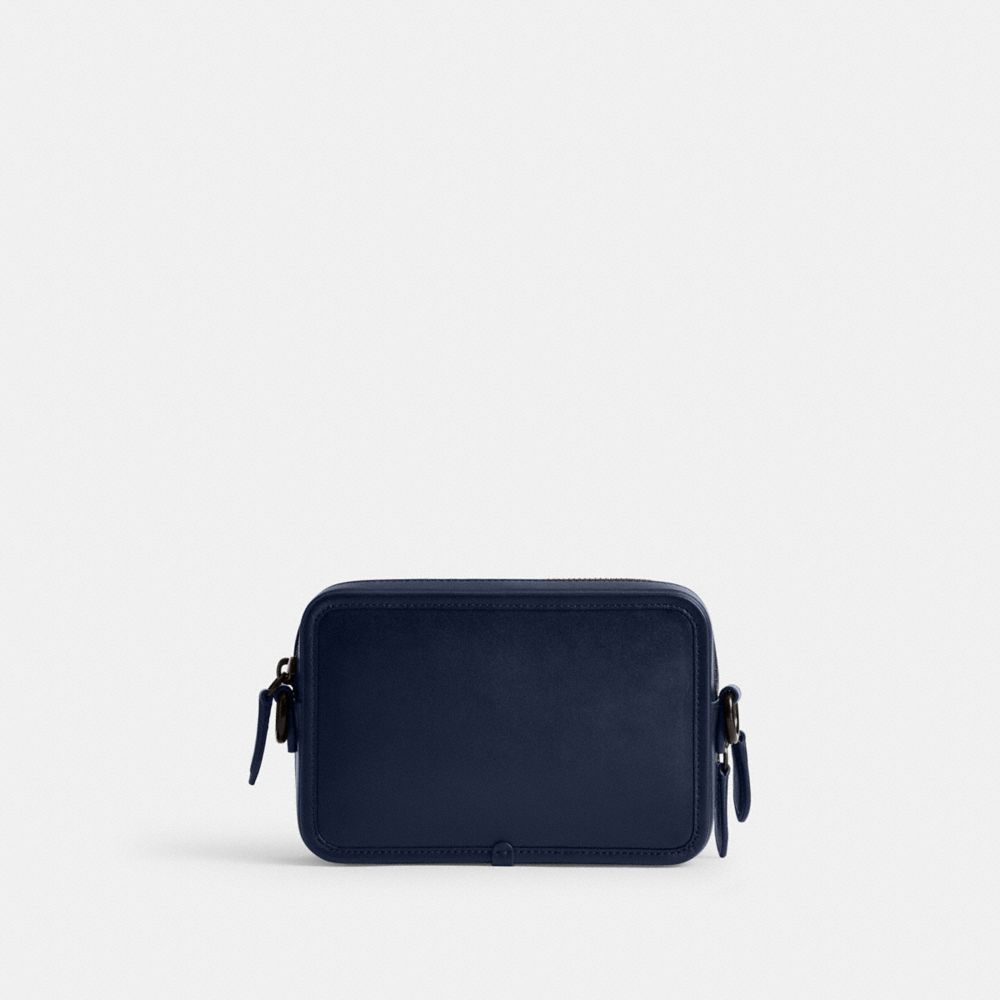 Men Coach Charter With Hybrid Pouch Glovetanned Leather Crossbody Bags Deep Blue | CA_CH14105