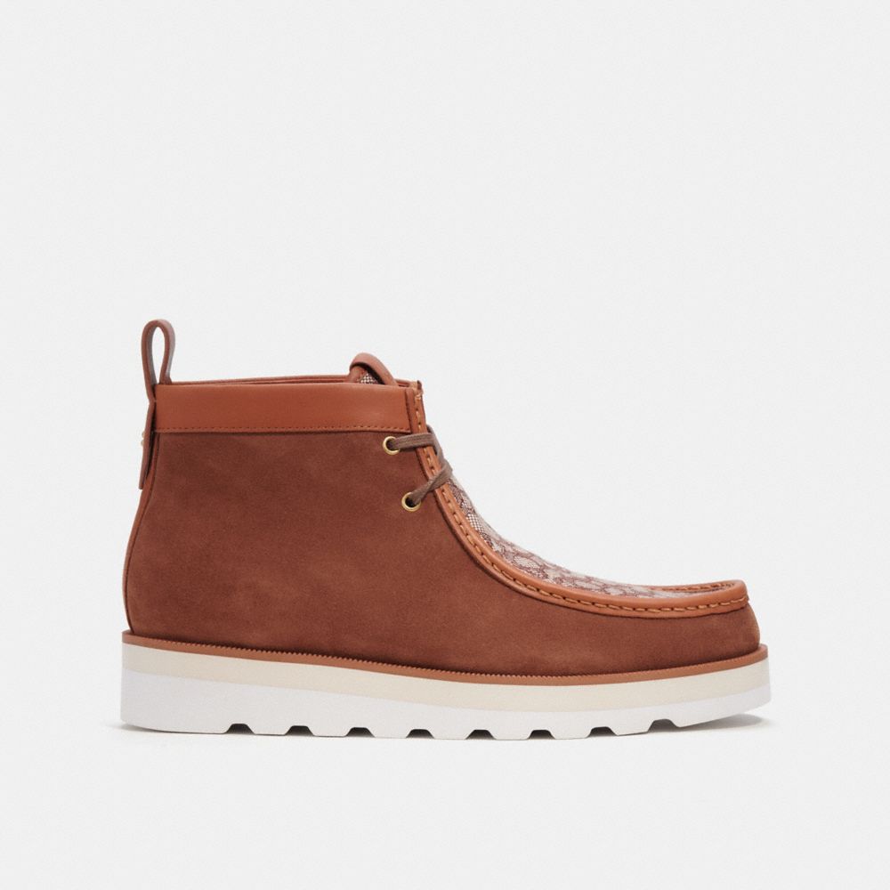 Men Coach Chukka In Micro Signature Jacquard Boots Brown | CA_CH73103