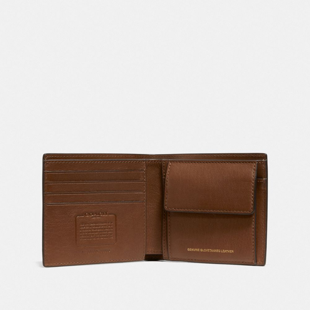 Men Coach Coin Wallet Billfolds Brown | CA_CH12219