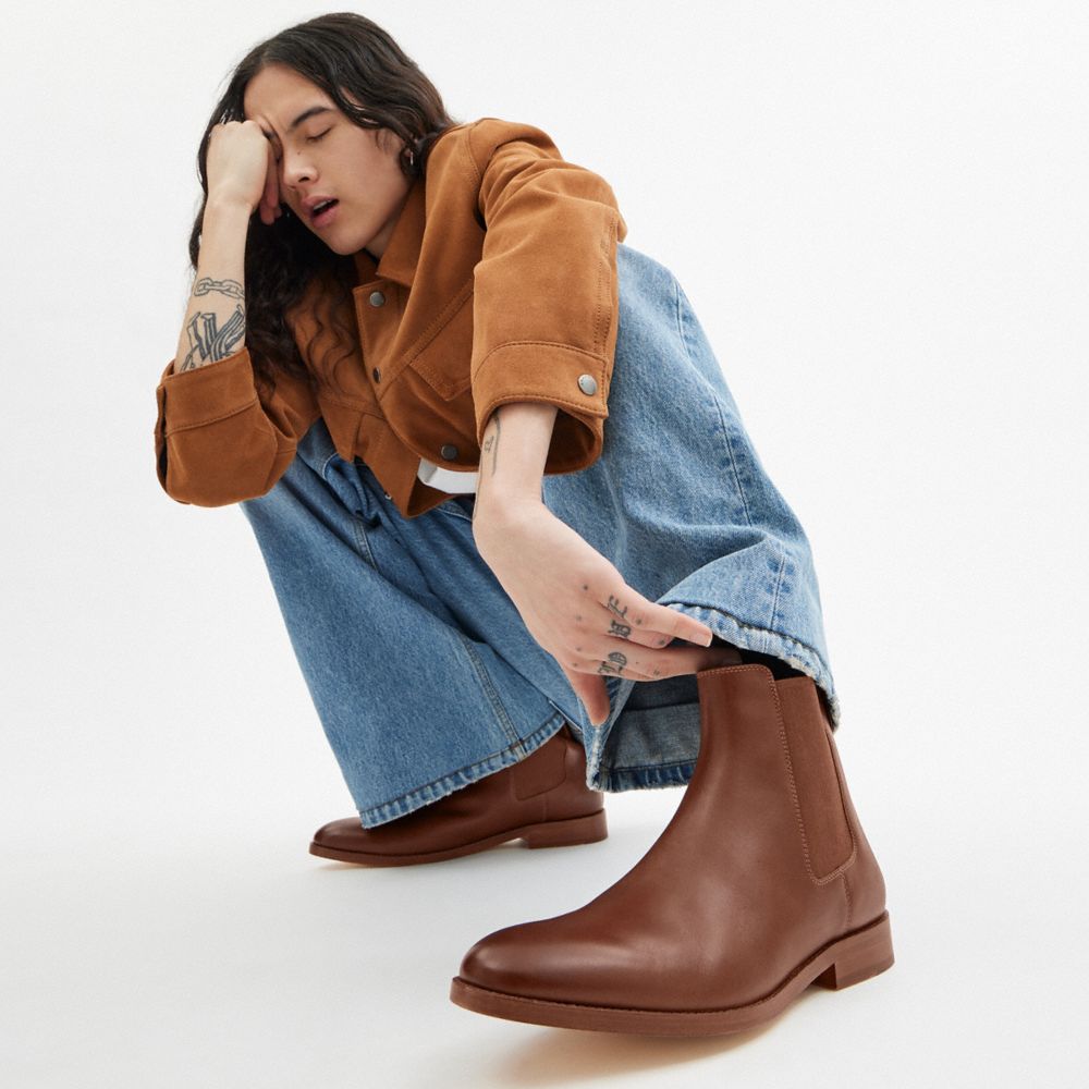 Men Coach Dalton Chelsea Boots Brown | CA_CH90811