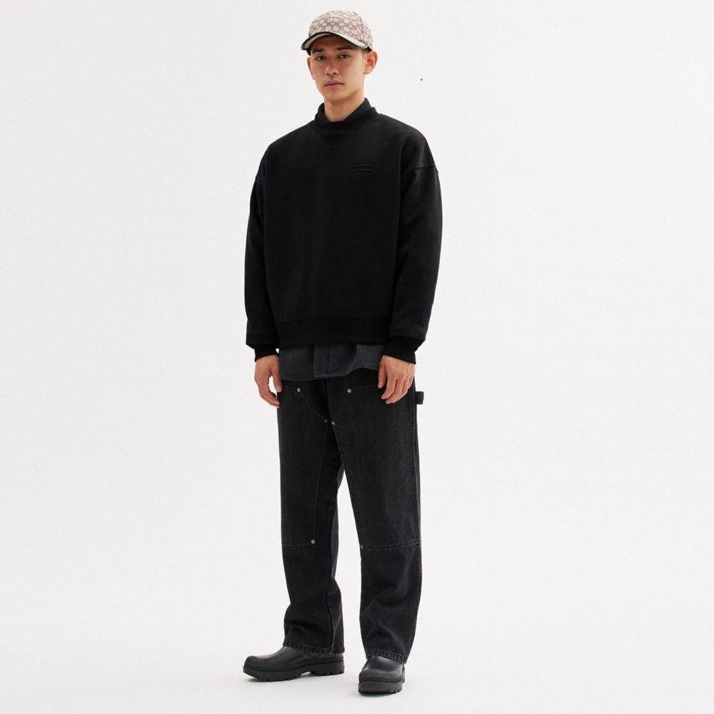 Men Coach Essential Crewneck T Shirts Black | CA_CH95261