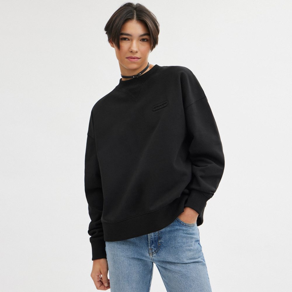 Men Coach Essential Crewneck T Shirts Black | CA_CH95261