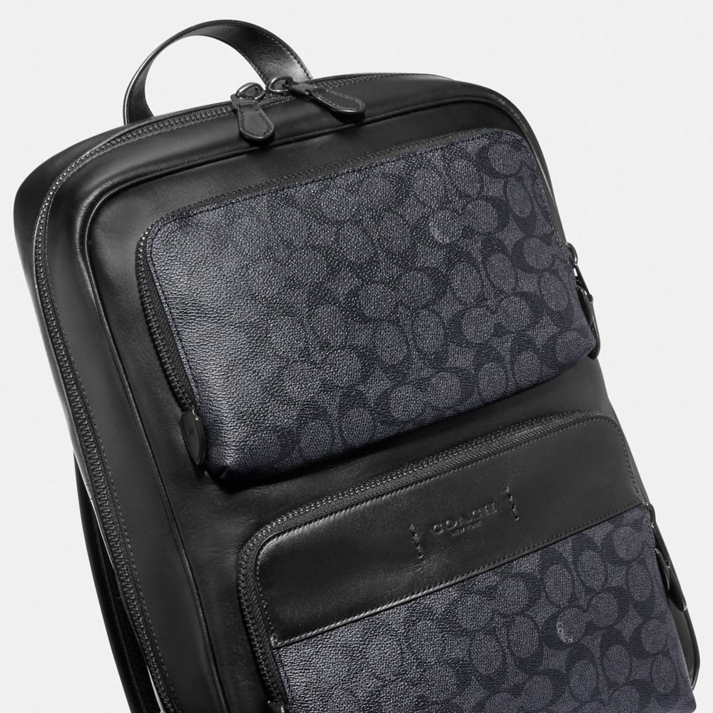 Men Coach Gotham In Signature Backpacks Black | CA_CH22291