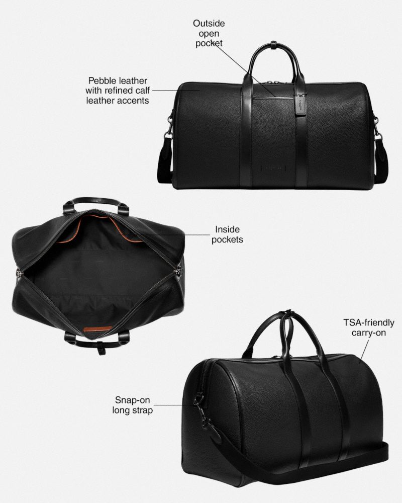 Men Coach Gotham In Signature Canvas Copper Duffle Bags Black | CA_CH96144