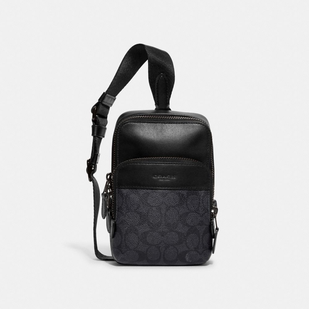 Men Coach Gotham Sling Pack 13 In Signature Backpacks Grey | CA_CH84079