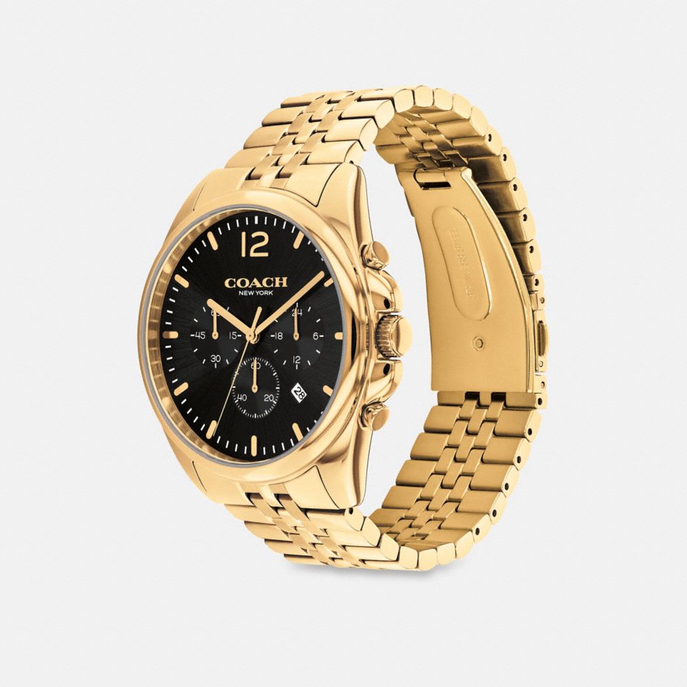 Men Coach Greyson 43 Mm Watches Gold | CA_CH18601