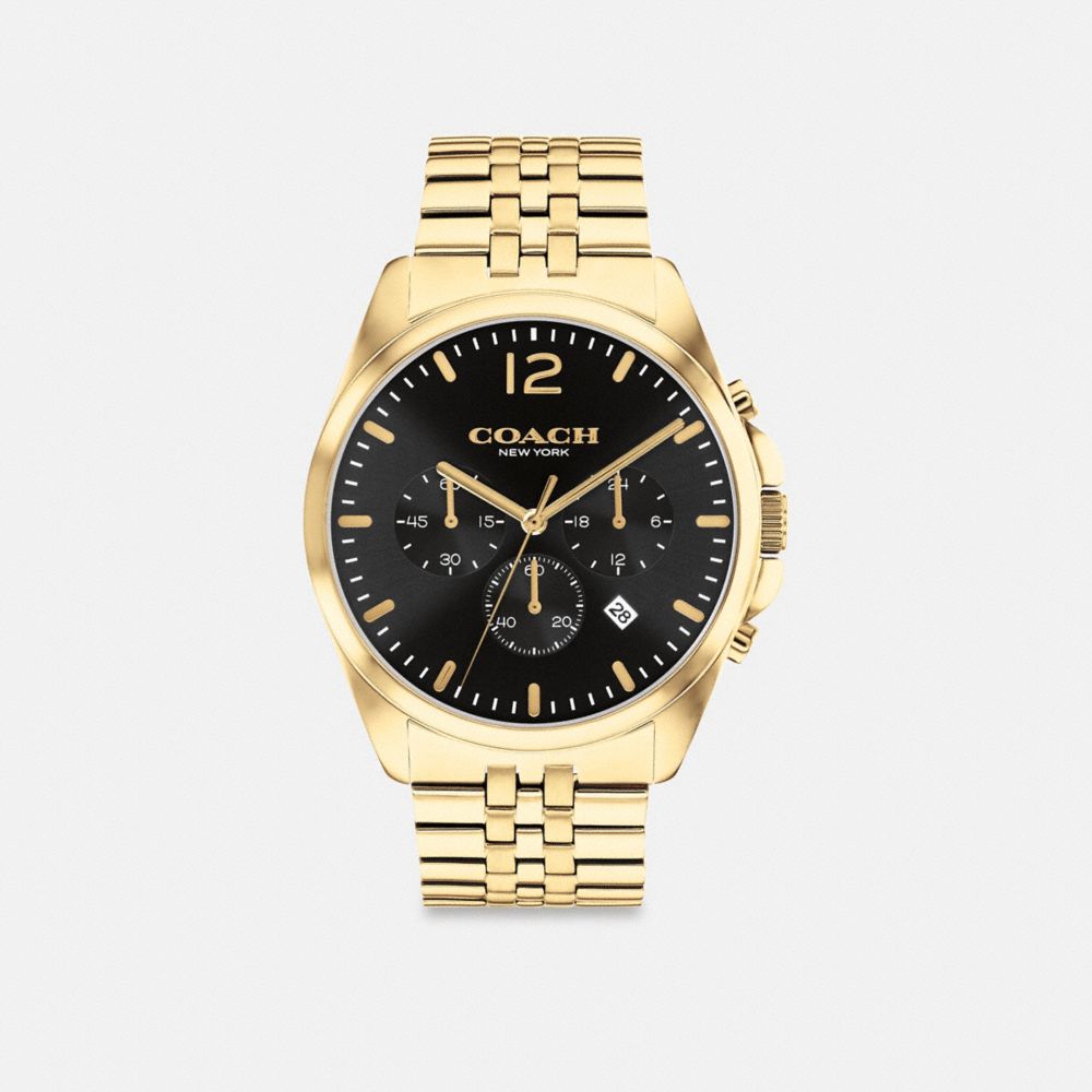 Men Coach Greyson 43 Mm Watches Gold | CA_CH18601