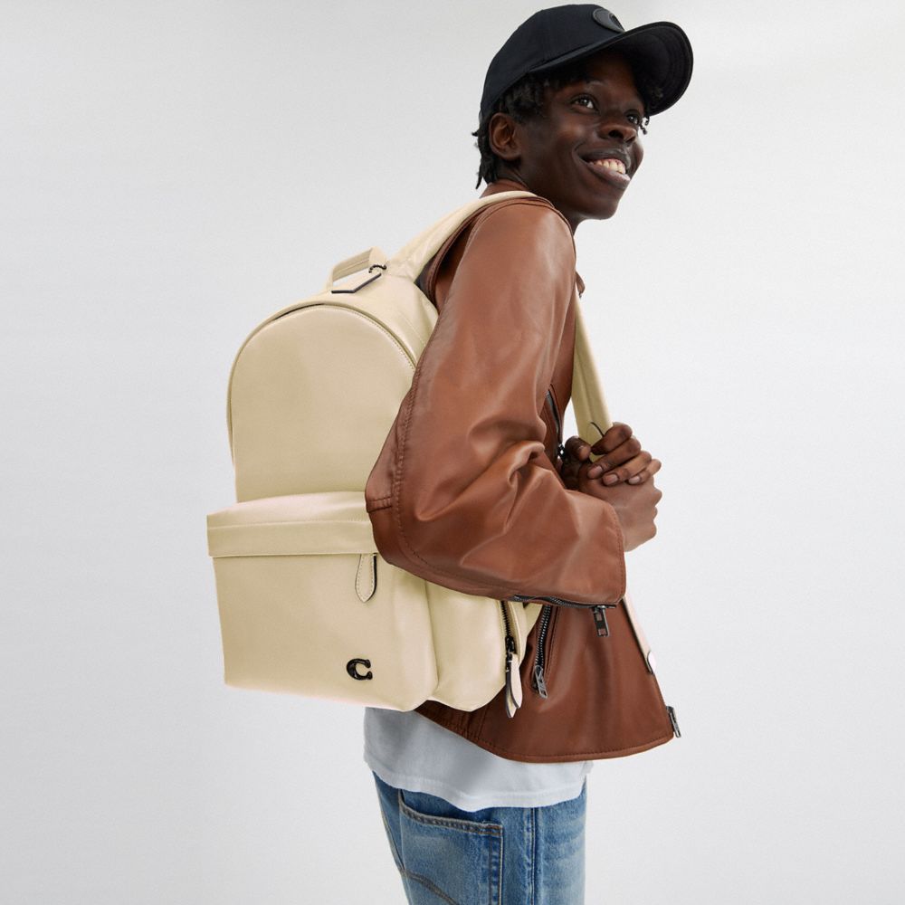 Men Coach Hall Backpacks White | CA_CH76446