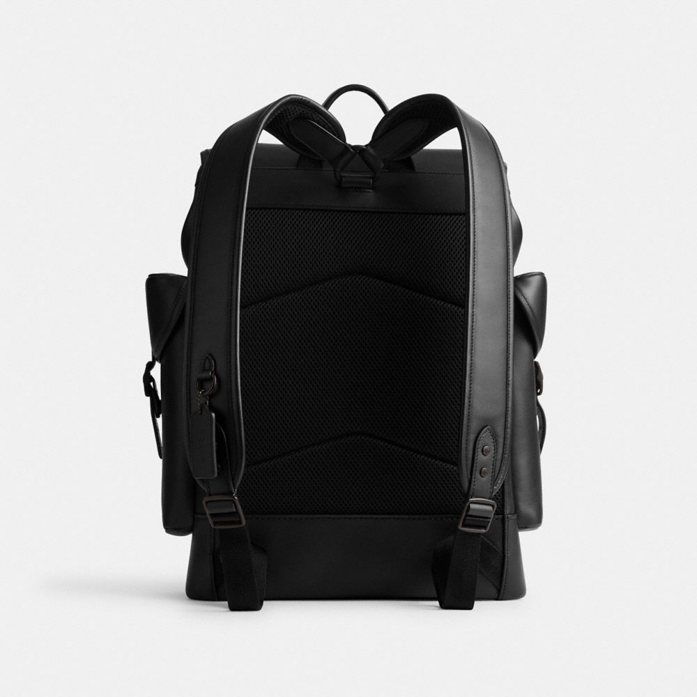 Men Coach Hitch Glovetanned Leather Backpacks Black | CA_CH88267