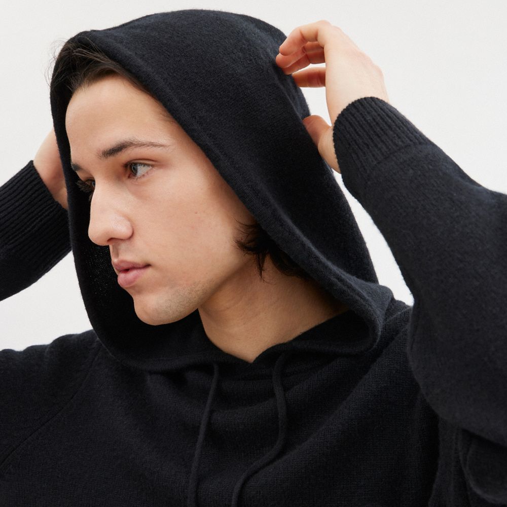 Men Coach Hooded Sweaters Black | CA_CH12775