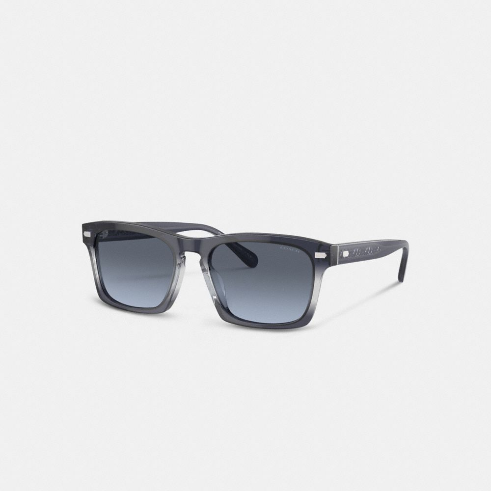 Men Coach Keyhole Square Gradient Sunglasses Blue | CA_CH33021