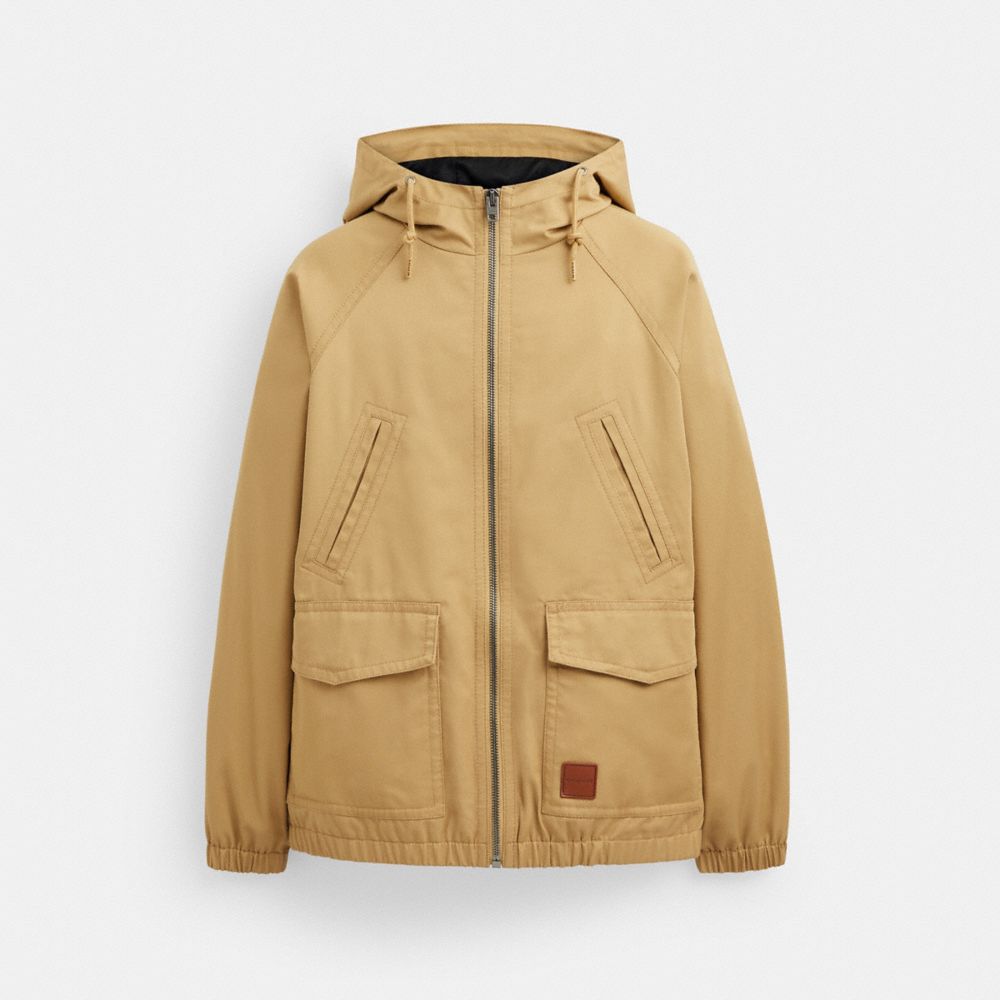 Men Coach Lightweight Parka Jackets Khaki | CA_CH69999