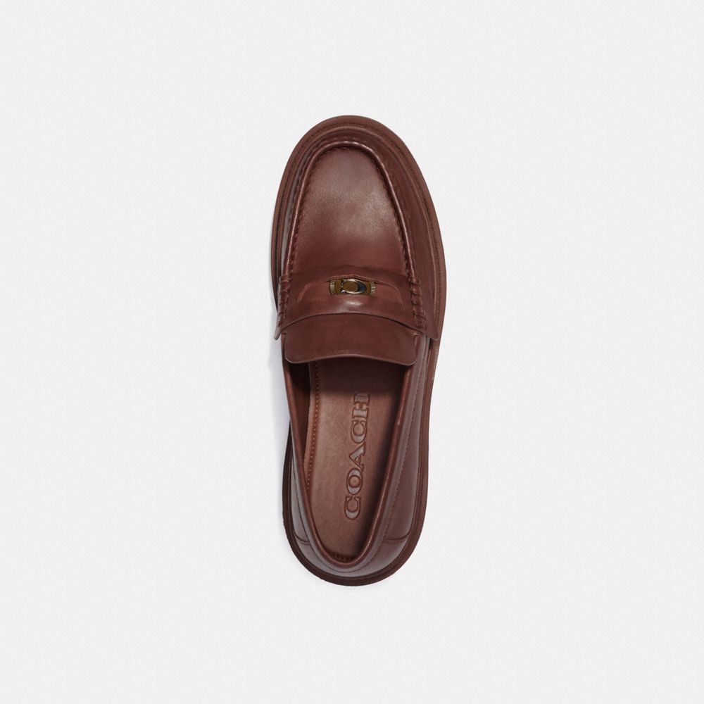 Men Coach Loafer With Signature Coin Loafers Brown | CA_CH44011