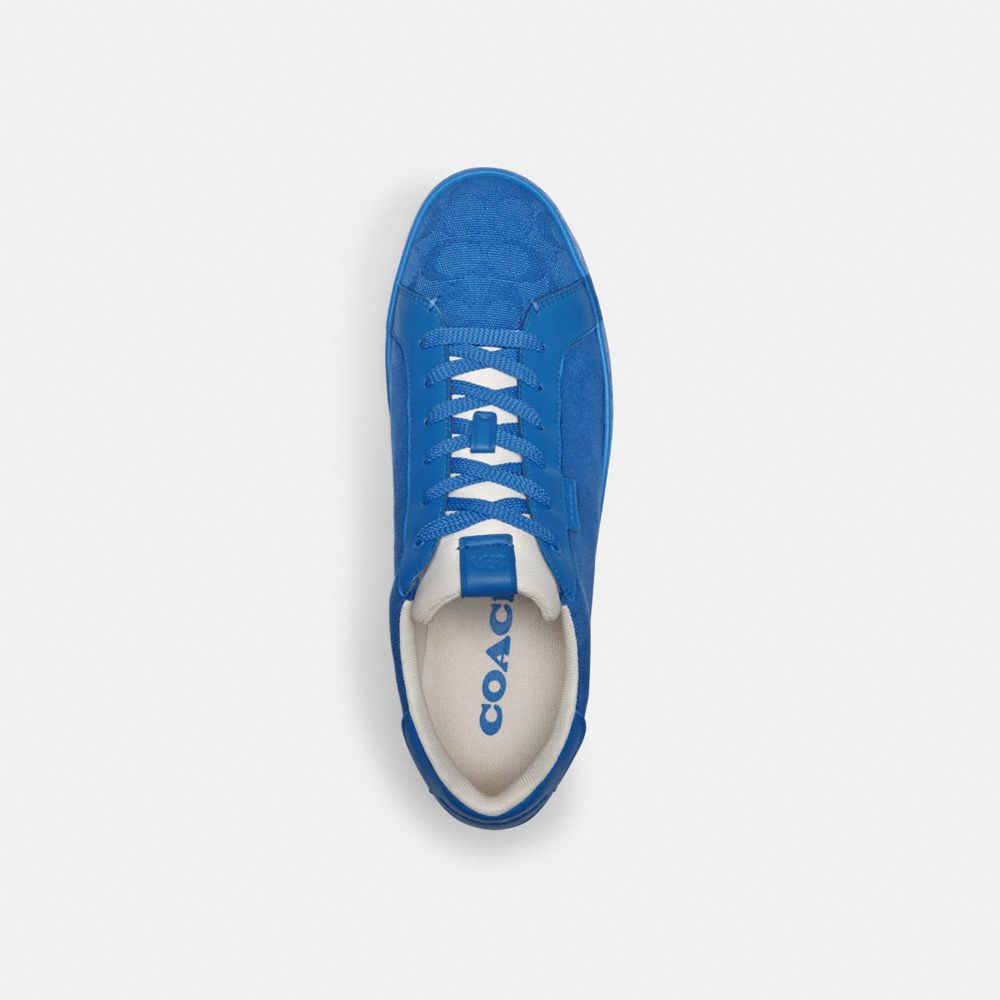 Men Coach Lowline Low Top In Signature Canvasberry Sneakers Blue | CA_CH63267