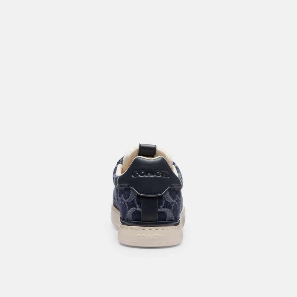 Men Coach Lowline Low Top In Signature Denim Denim Sneakers Blue | CA_CH99887