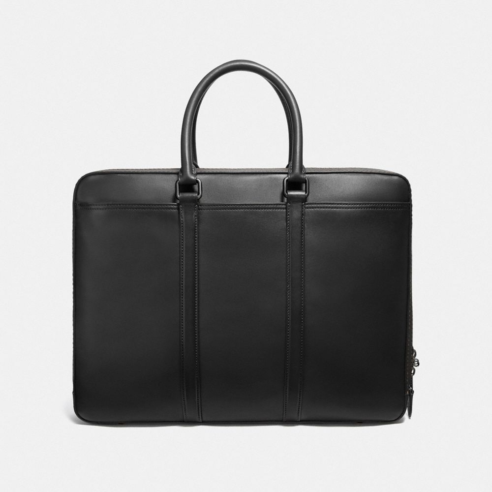 Men Coach Metropolitan Slim Copper Briefcase Black | CA_CH38222