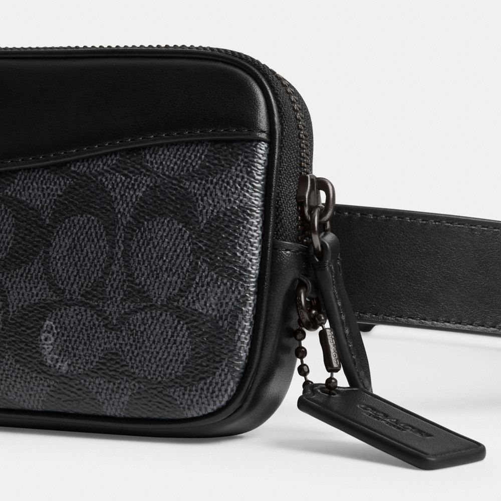 Men Coach Multi Pouch Belt In Signature Belt Bags Black | CA_CH95851