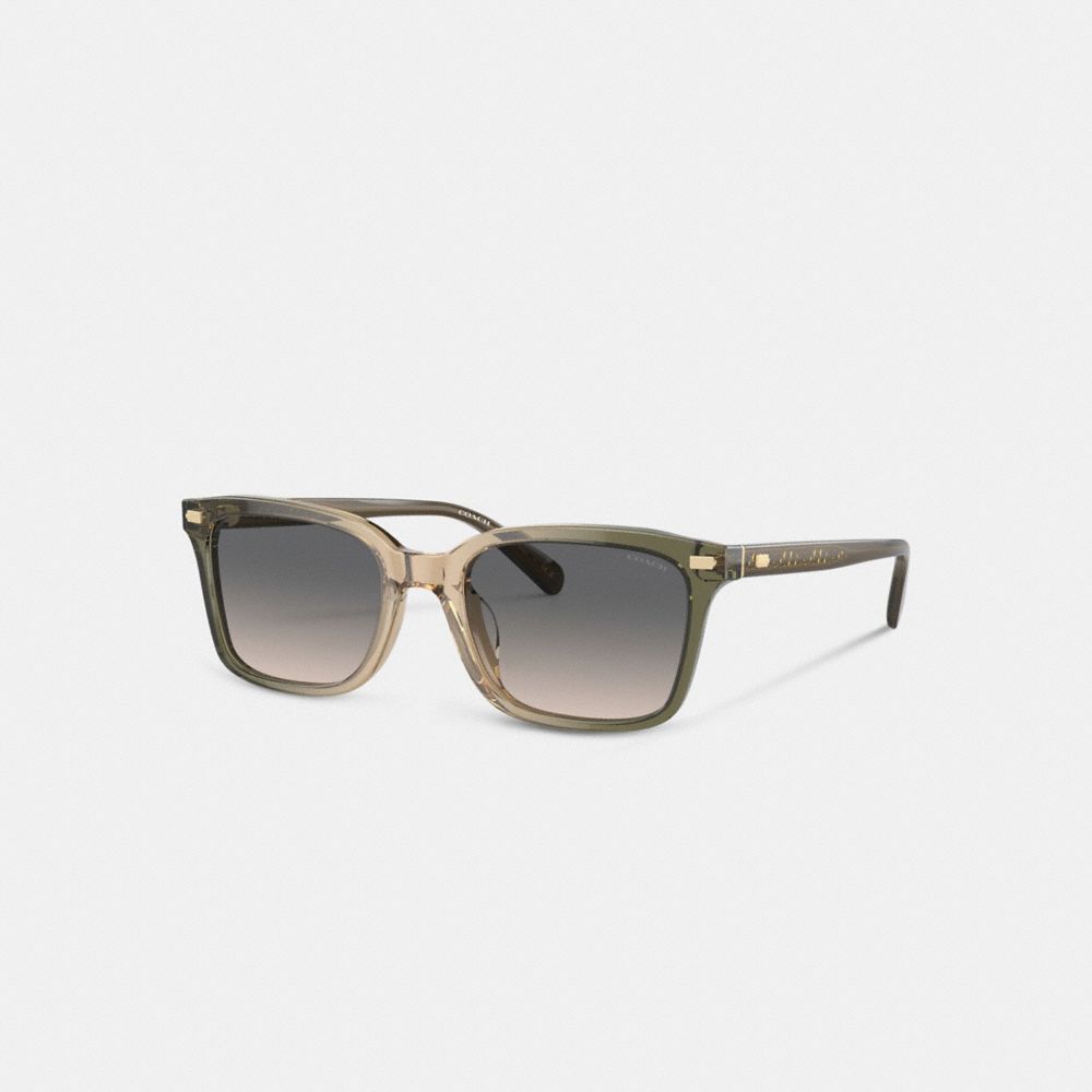 Men Coach Narrow Square Sunglasses Green / Brown | CA_CH28017