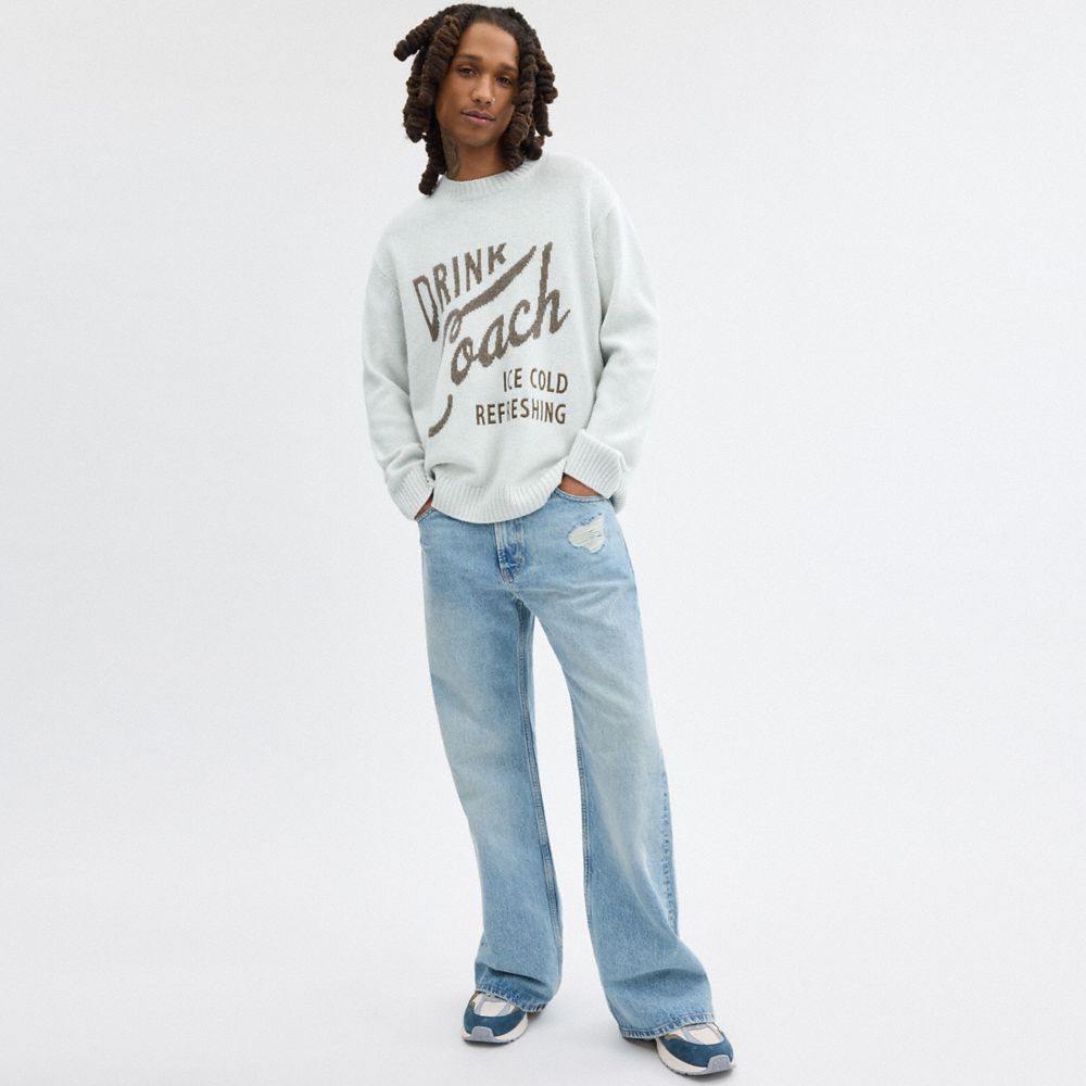 Men Coach Narrow Sweaters Blue | CA_CH58347