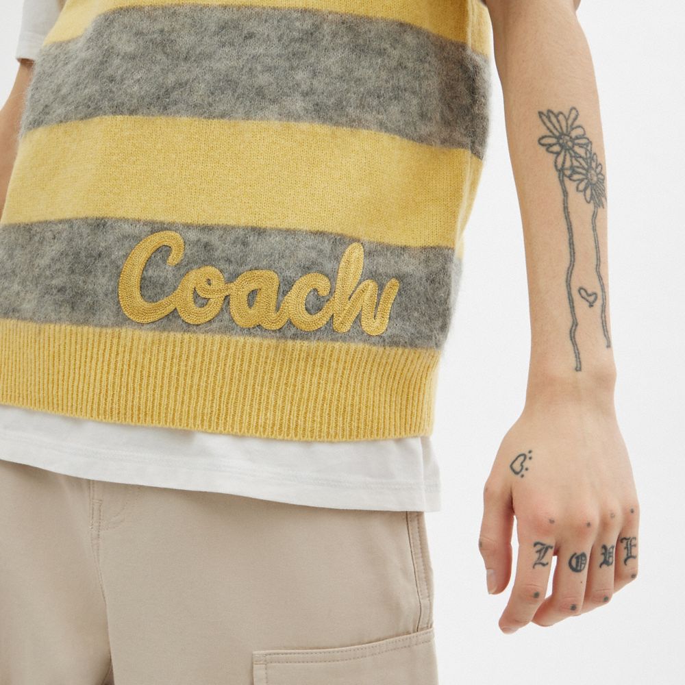 Men Coach North Sweaters Yellow | CA_CH79487