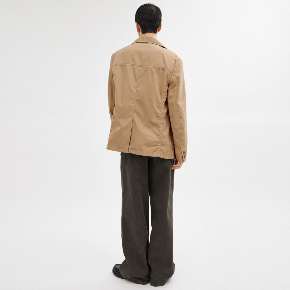 Men Coach Regenerative Cotton Casual Lightweight Jackets Khaki | CA_CH21872