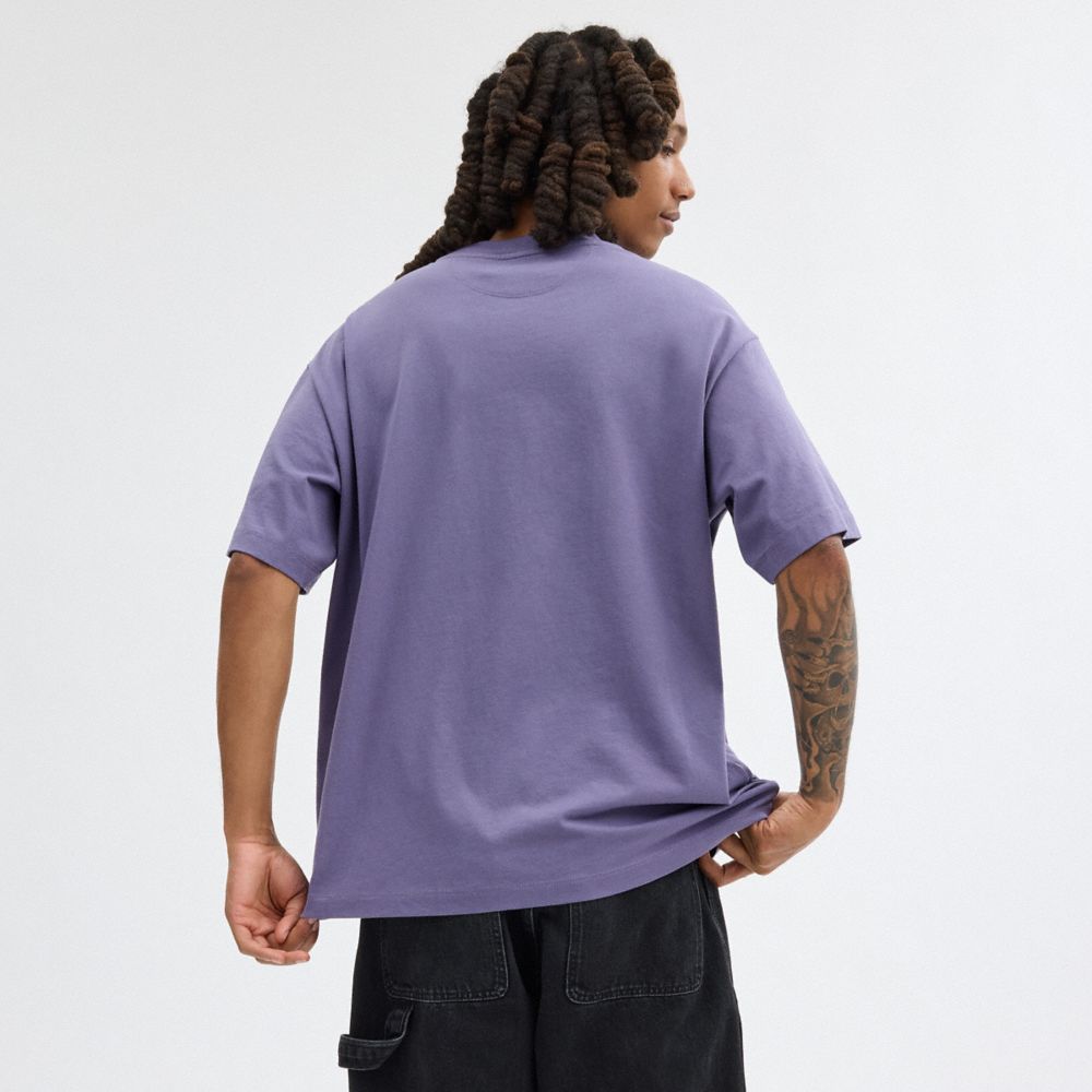 Men Coach Rexy In Organic Cotton T Shirts Purple | CA_CH65555