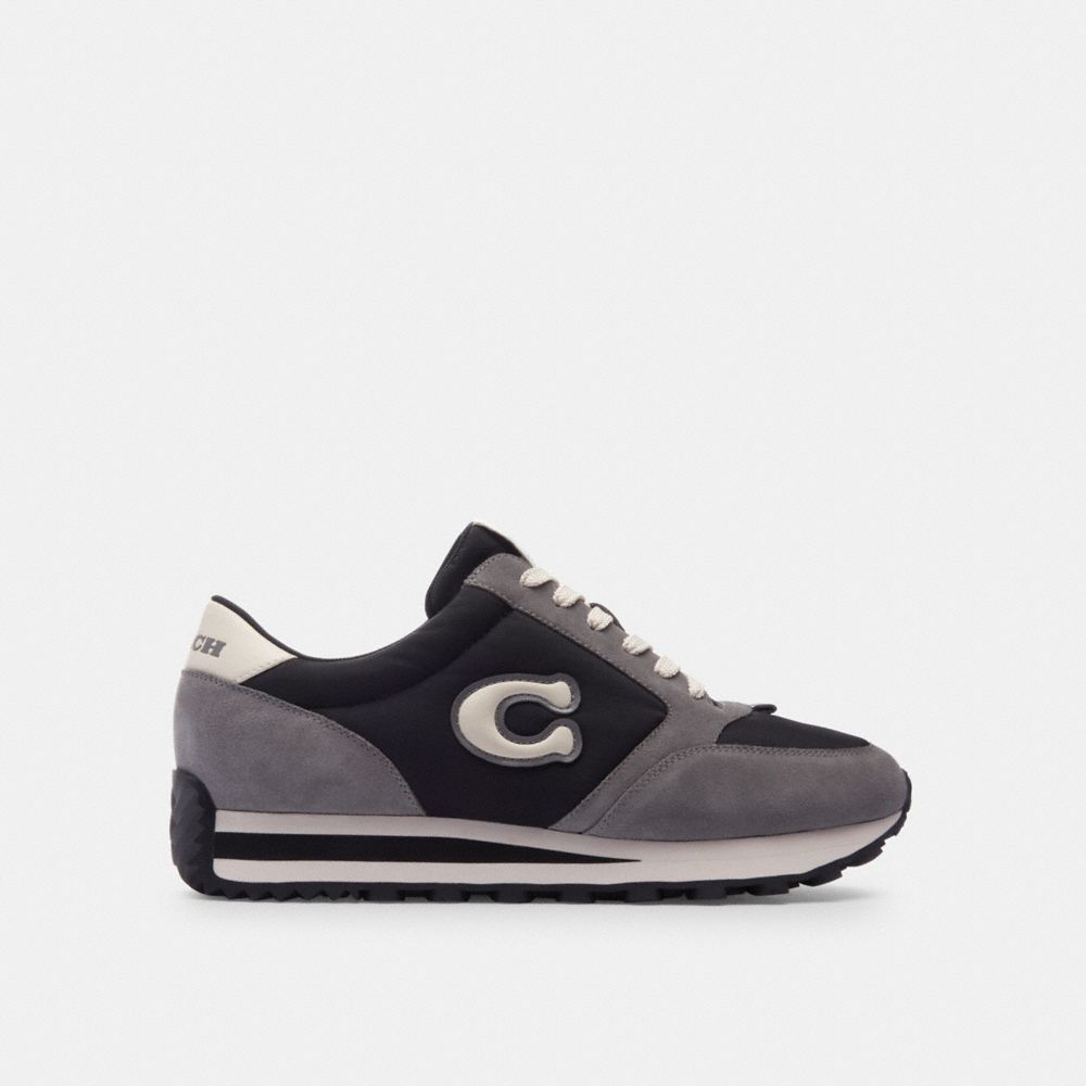 Men Coach Runner Sneakers Black / Grey | CA_CH70888