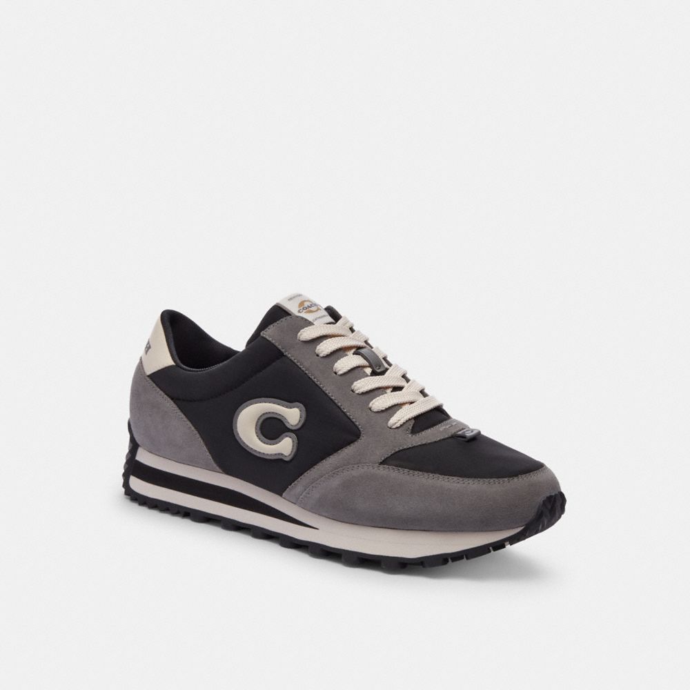 Men Coach Runner Sneakers Black / Grey | CA_CH70888