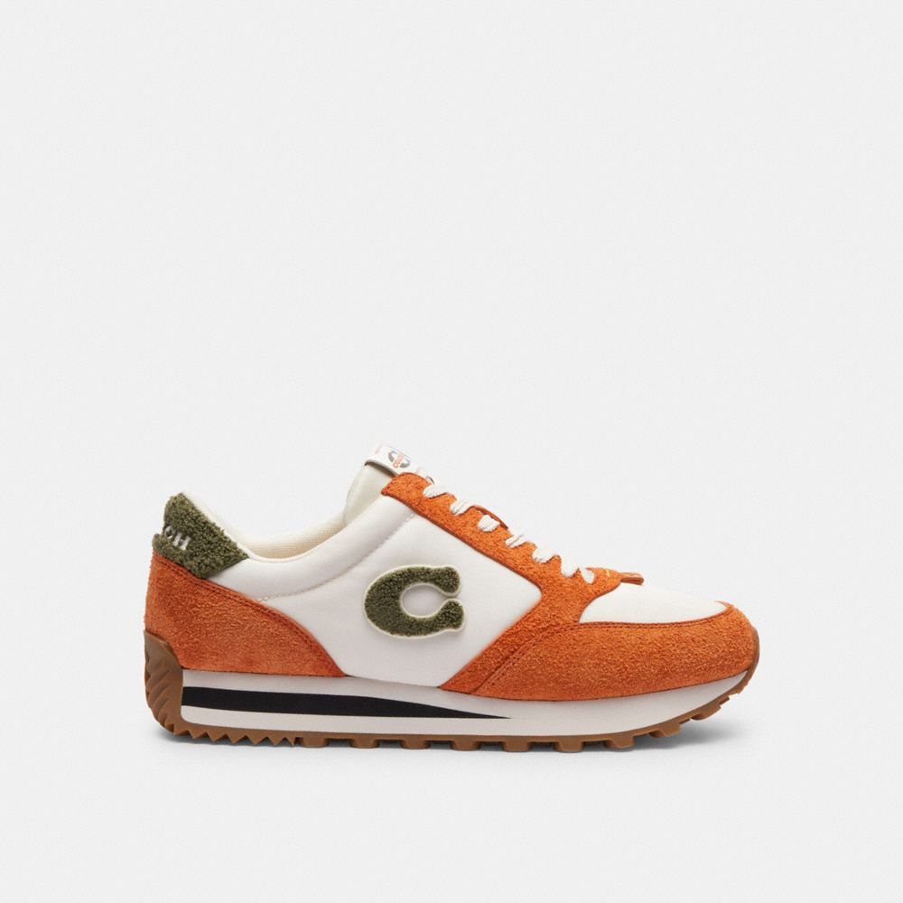 Men Coach Runner Spice Sneakers Brown Orange | CA_CH78639