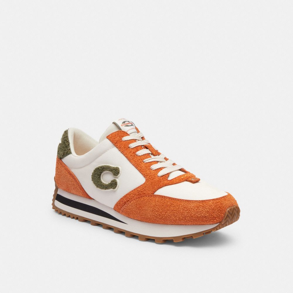 Men Coach Runner Spice Sneakers Brown Orange | CA_CH78639