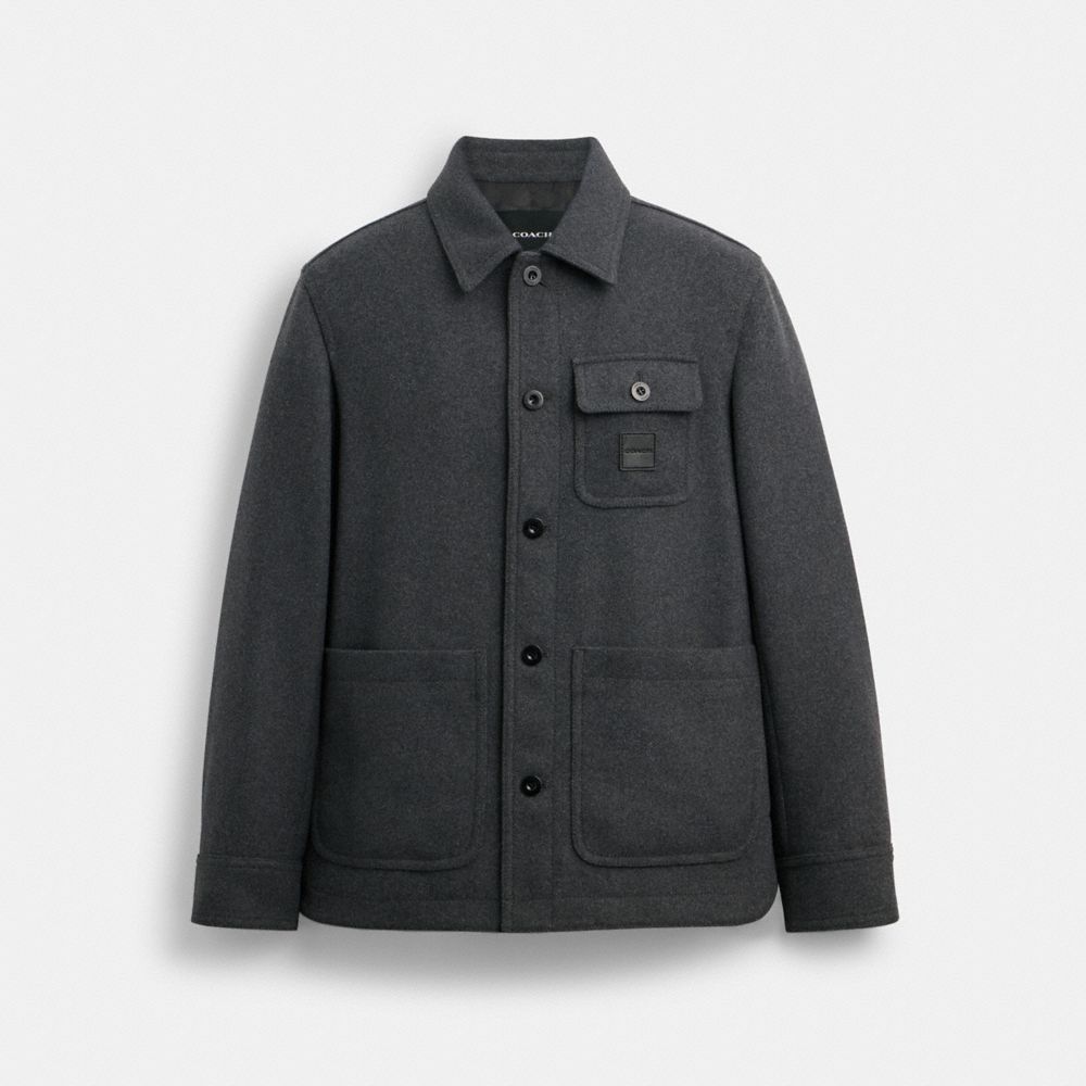 Men Coach Shirt Jackets Grey | CA_CH58622