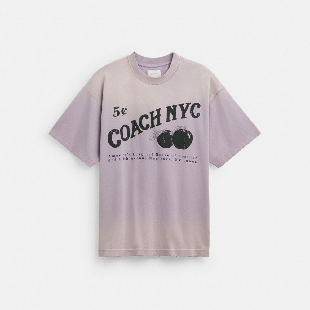 Men Coach Signature Apple T Shirts Purple | CA_CH49451