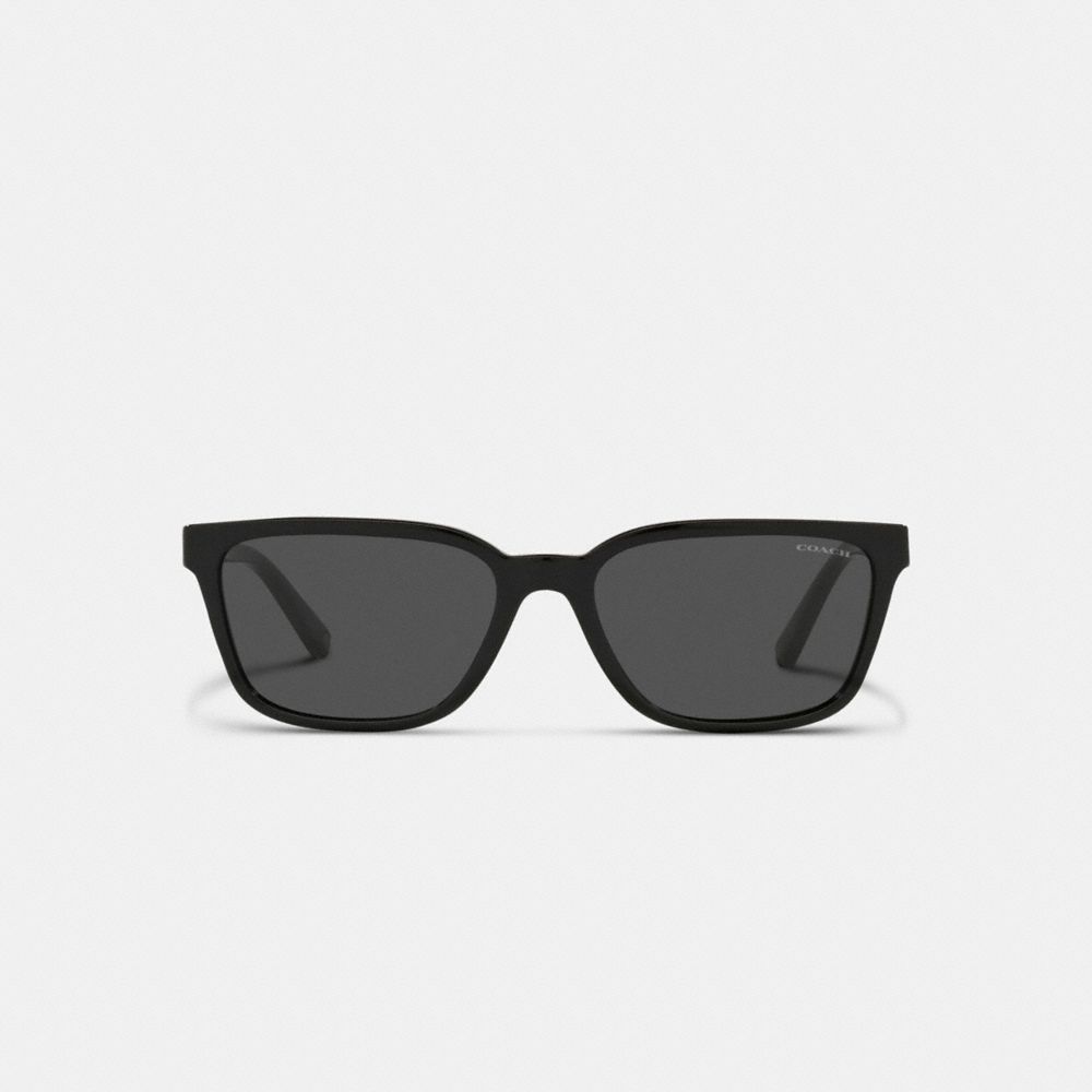 Men Coach Signature Workmark Square Sunglasses Black | CA_CH63134