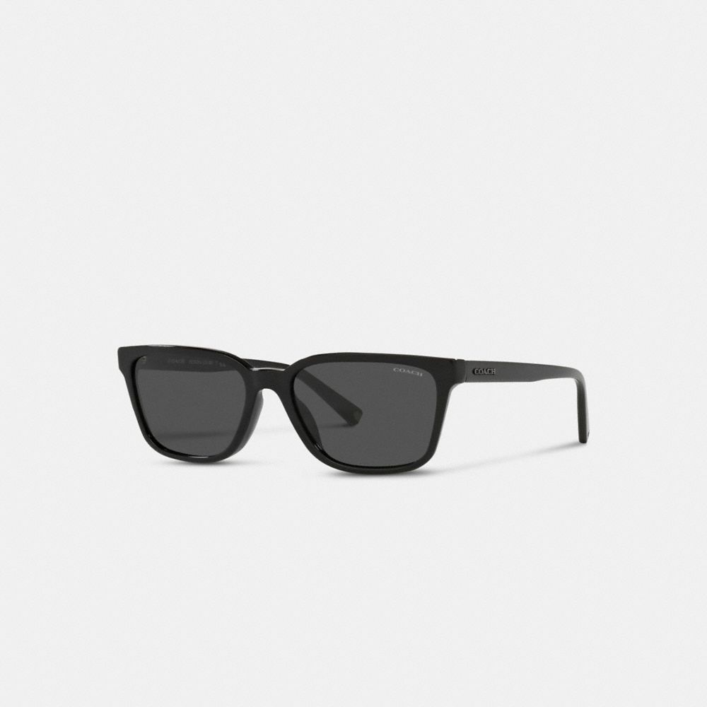 Men Coach Signature Workmark Square Sunglasses Black | CA_CH63134