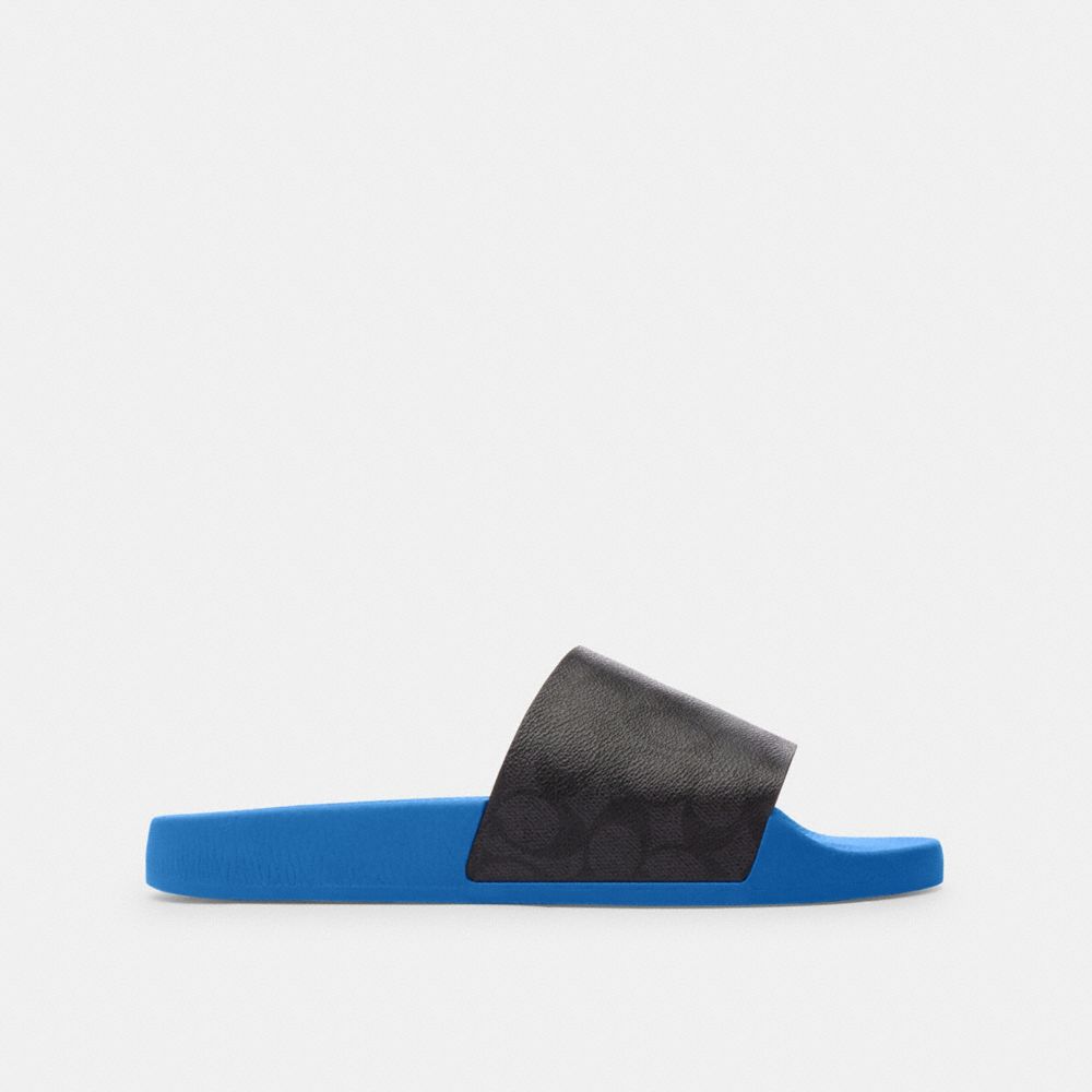 Men Coach Slideberry Sandals Blue | CA_CH84206