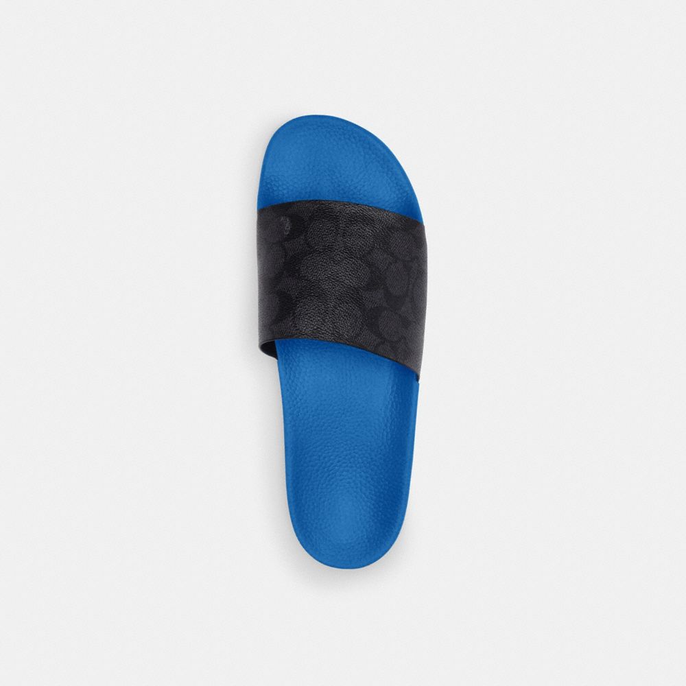 Men Coach Slideberry Sandals Blue | CA_CH84206