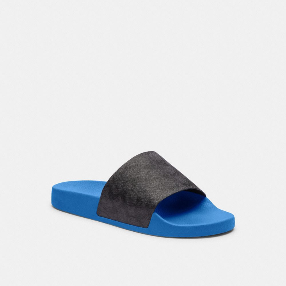 Men Coach Slideberry Sandals Blue | CA_CH84206