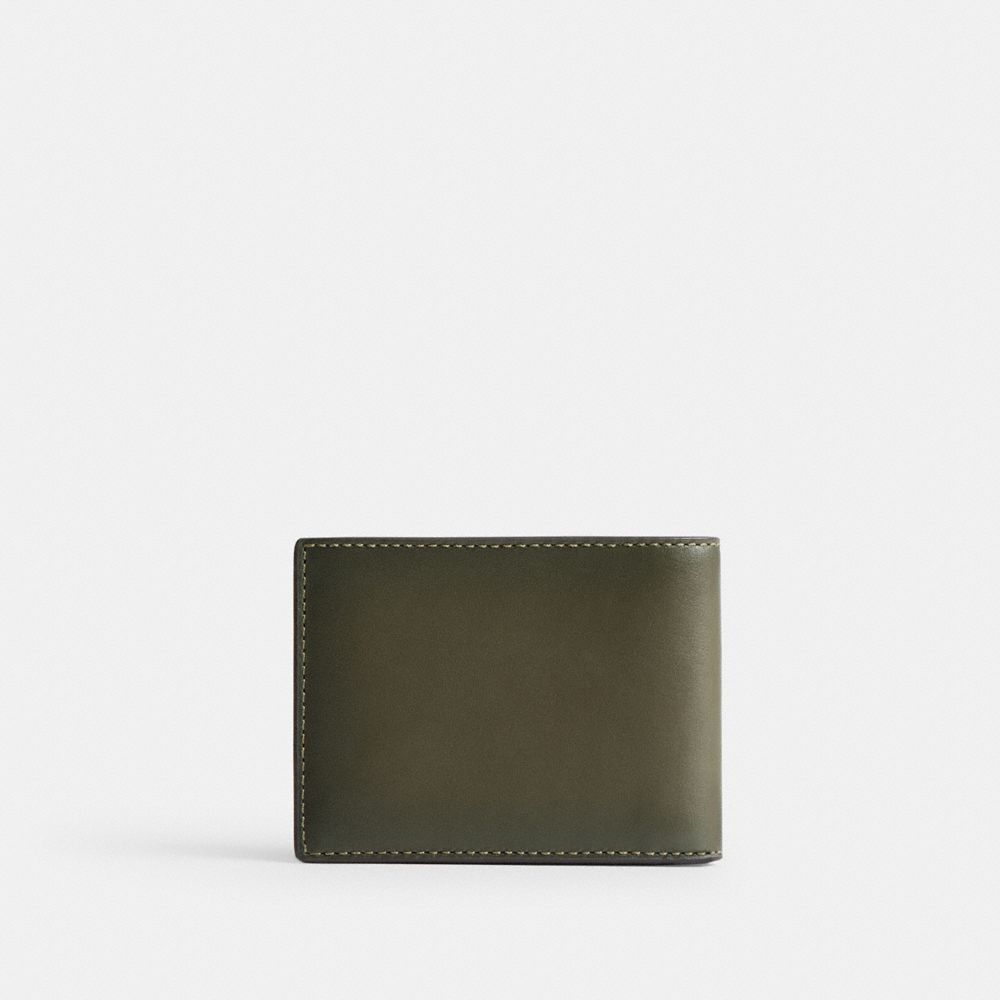 Men Coach Slim Billfold Wallet Billfolds Green | CA_CH76570