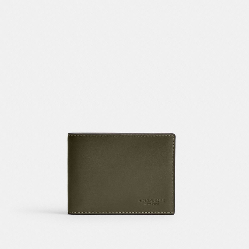 Men Coach Slim Billfold Wallet Billfolds Green | CA_CH76570