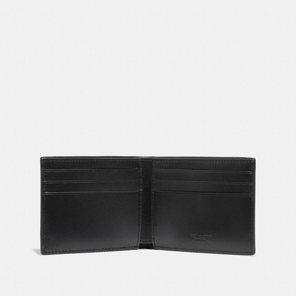 Men Coach Slim Billfold Wallet In Signature Canvas Signatureed Billfolds Grey / Black | CA_CH48123