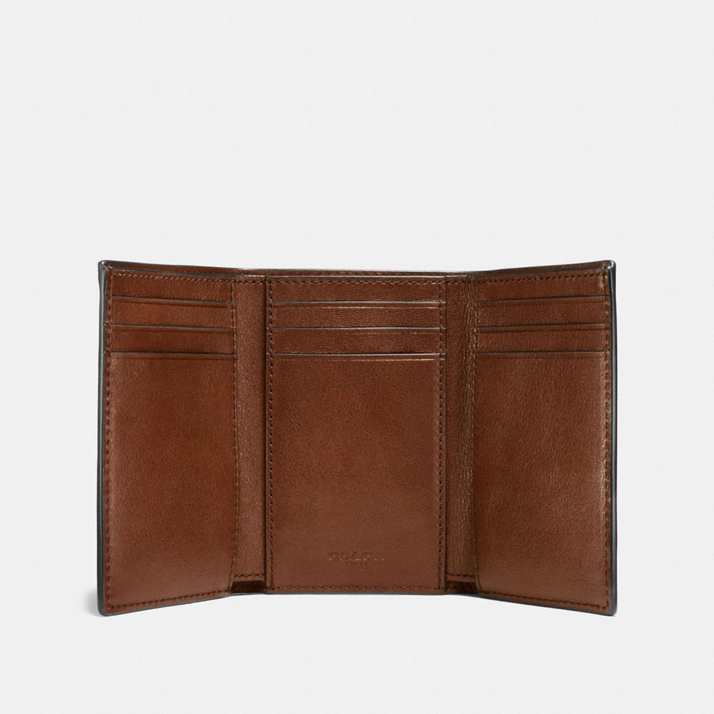 Men Coach Trifold Wallet Billfolds Brown | CA_CH71780