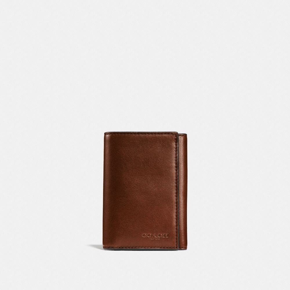 Men Coach Trifold Wallet Billfolds Brown | CA_CH71780