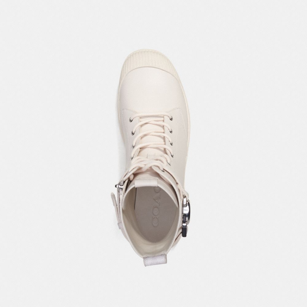 Men Coach Tucker With Signature Canvas Chalk Boots White | CA_CH84034