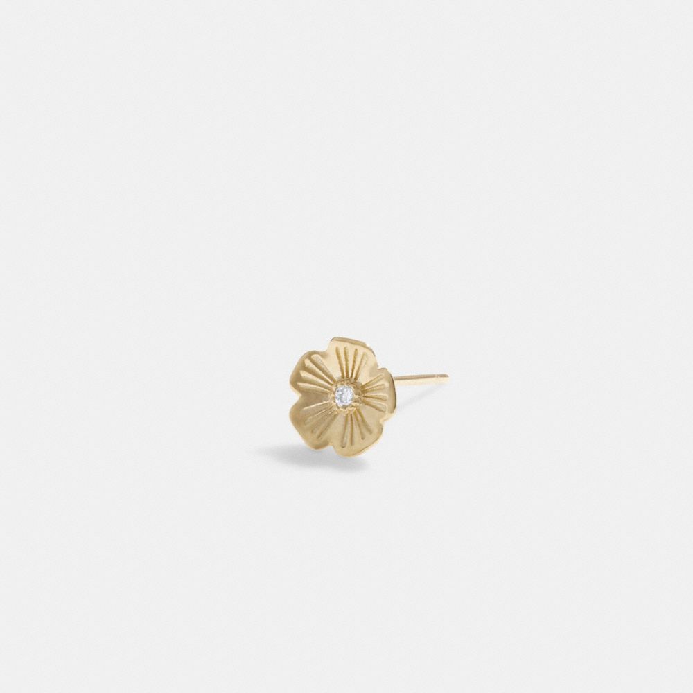 Women Coach 14 K Tea Single Stud Earrings Gold | CA_CH37093