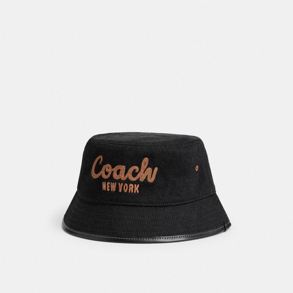 Women Coach 1941 Embroidered Denim Bucket Hats Blue Black | CA_CH26277