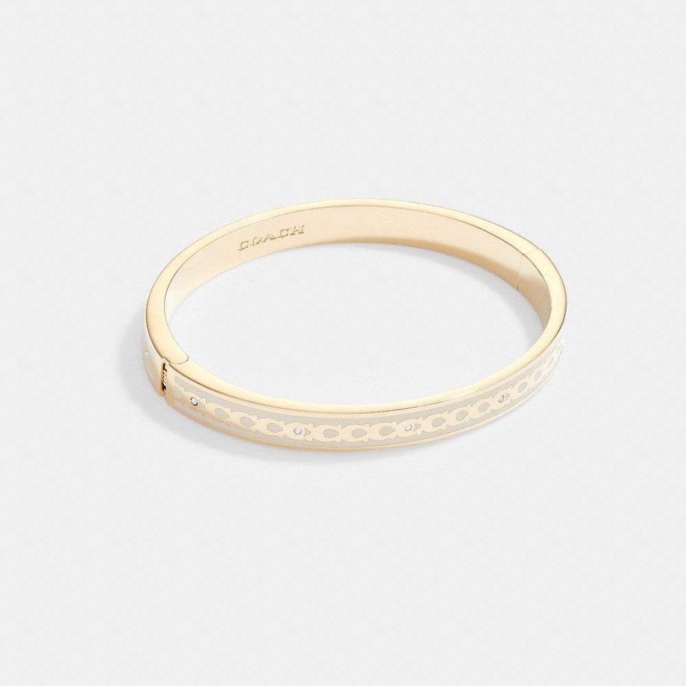 Women Coach 6 Mm Signature Enamel Bangle Bangles Gold | CA_CH77280