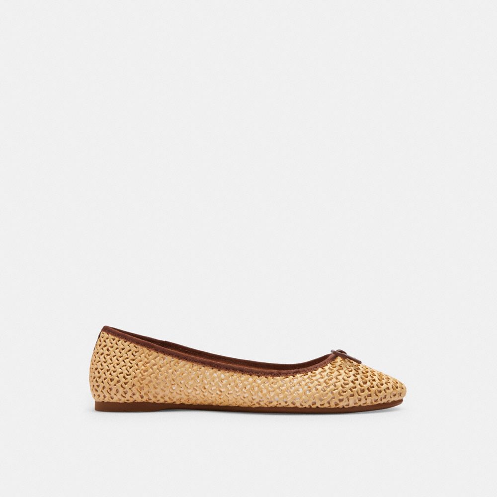 Women Coach Abigail Flat Natural Loafers Beige | CA_CH60452