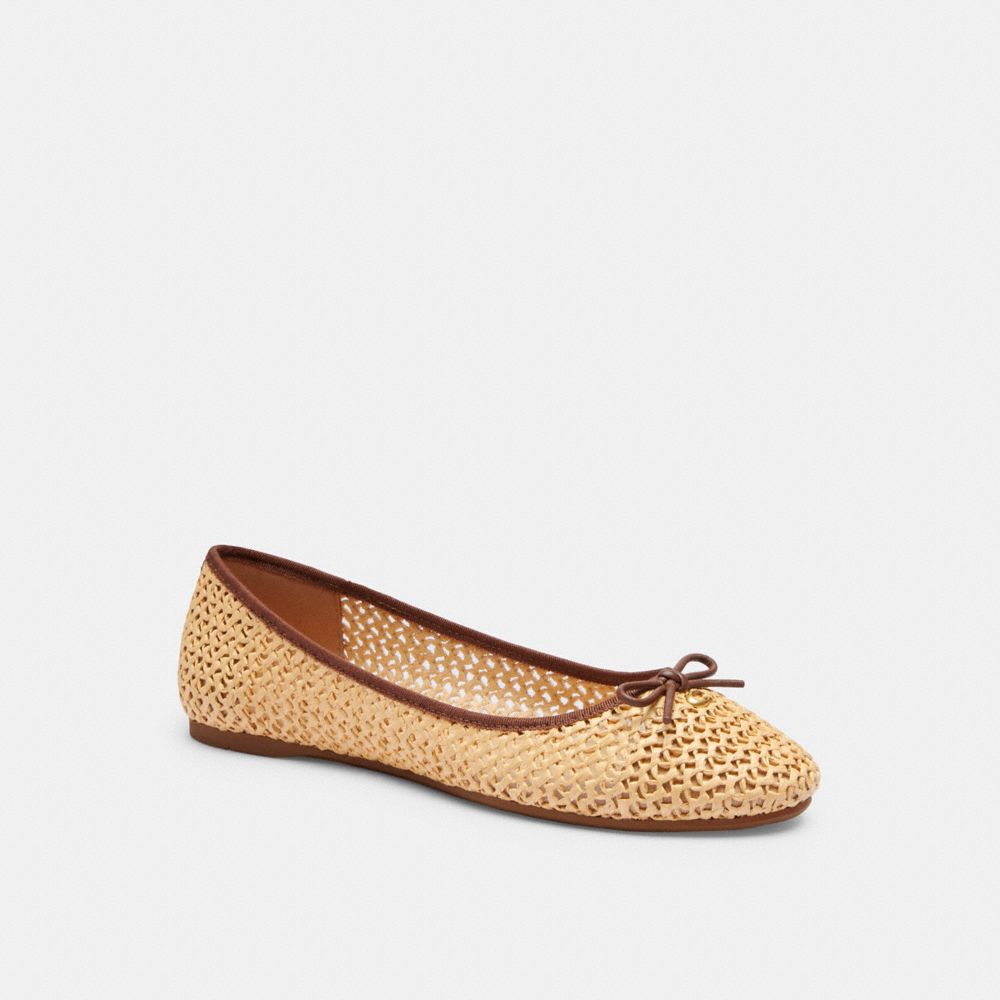 Women Coach Abigail Flat Natural Loafers Beige | CA_CH60452